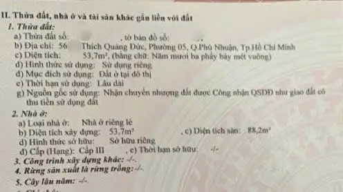 Bán nhà hẻm rộng sát mặt tiền đường Thích Quảng Đức - DT 54m2 - Trệt 1 lầu -Đang cho thuê - 8 tỷ TL