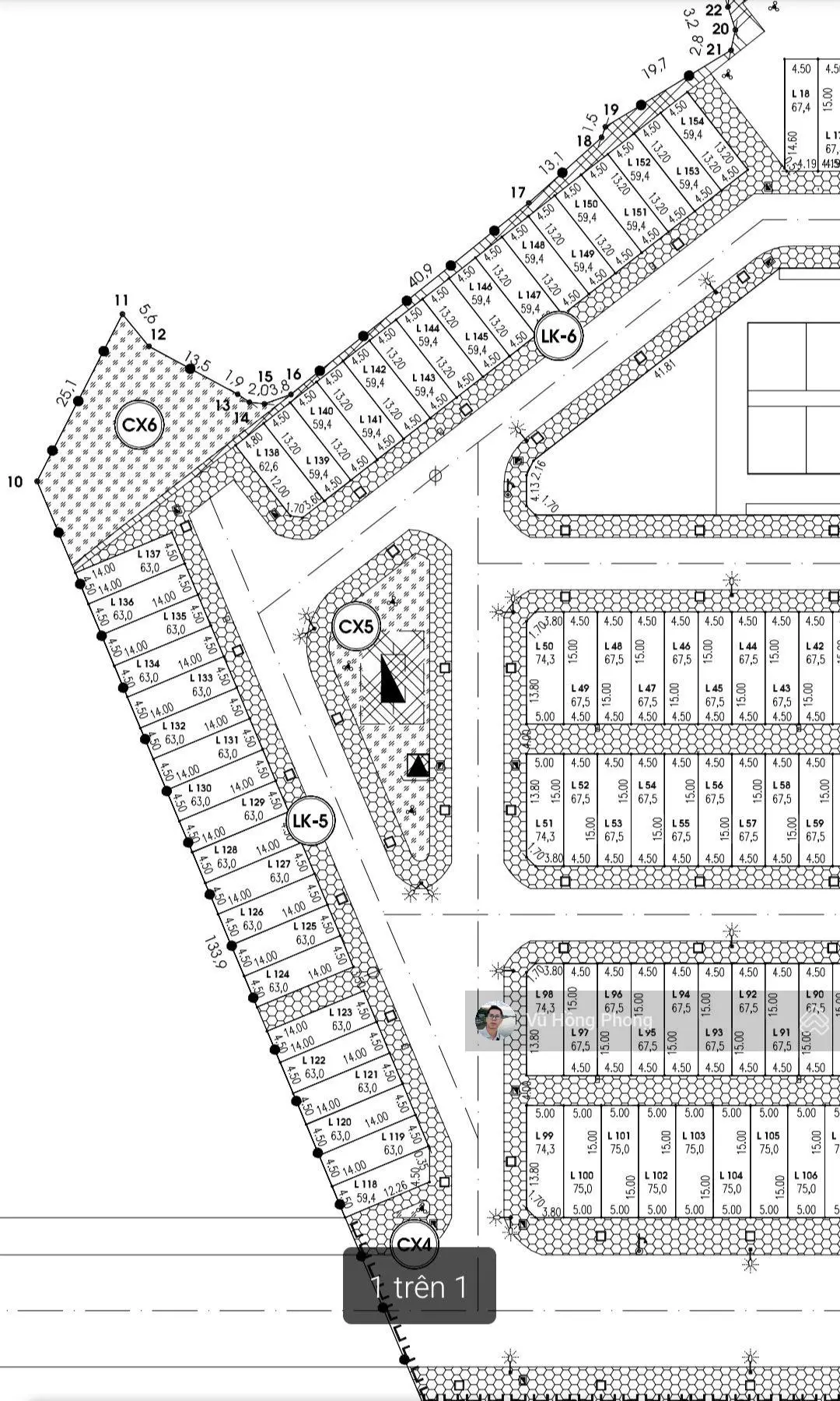 Chỉ từ 990 triệu/lô. Mở bán 148 lô đấu giá Văn Đẩu - Kiến An. Ở giữa là tòa nhà ở xã hội cao tầng