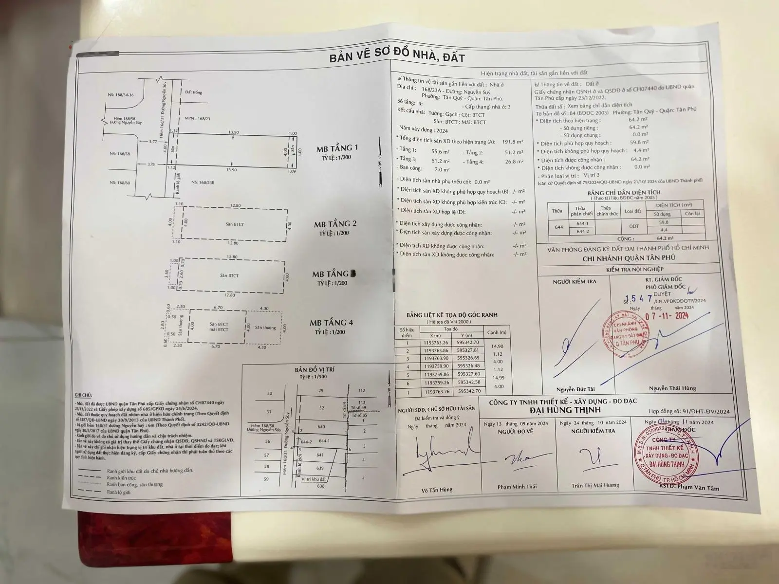 Bán nhà hẻm xe hơi 168/23A Nguyễn Súy, P. Tân Quý, Q. Tân Phú, 1 trệt + 3 lầu giá 8 tỷ 4