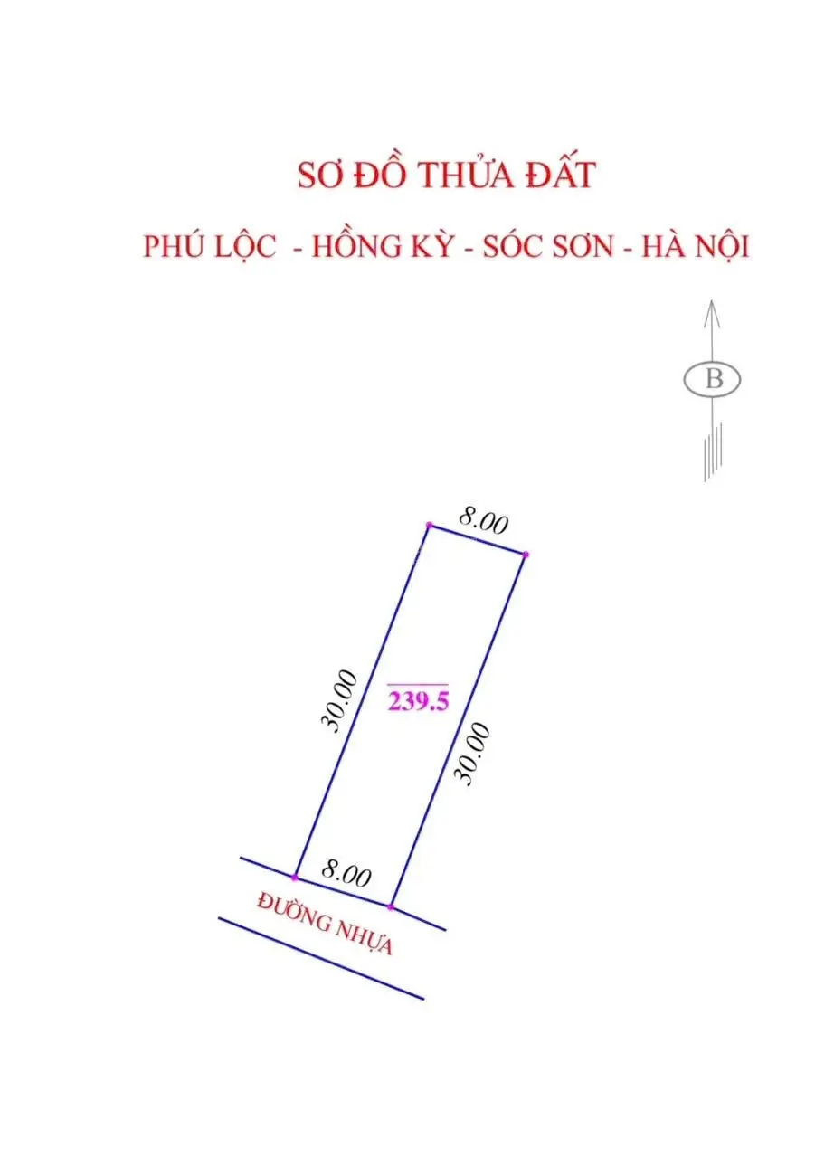 Bán lô đất trục chính kinh doanh xã Hồng Kỳ - Sóc Sơn - HN mà giá chỉ hơn 9.Xtr/m DT: 240m2 . Mặt