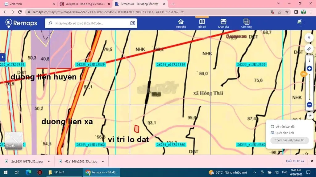 Diện tích 5395m2 xã hồng thái, đã có sổ hồng sẵn