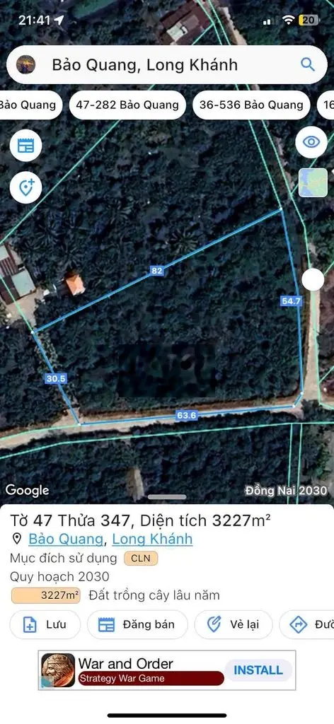 Bán đất giá 5,3 tỷ, diện tích 3227 m2, tại Long Khánh, Đồng Nai