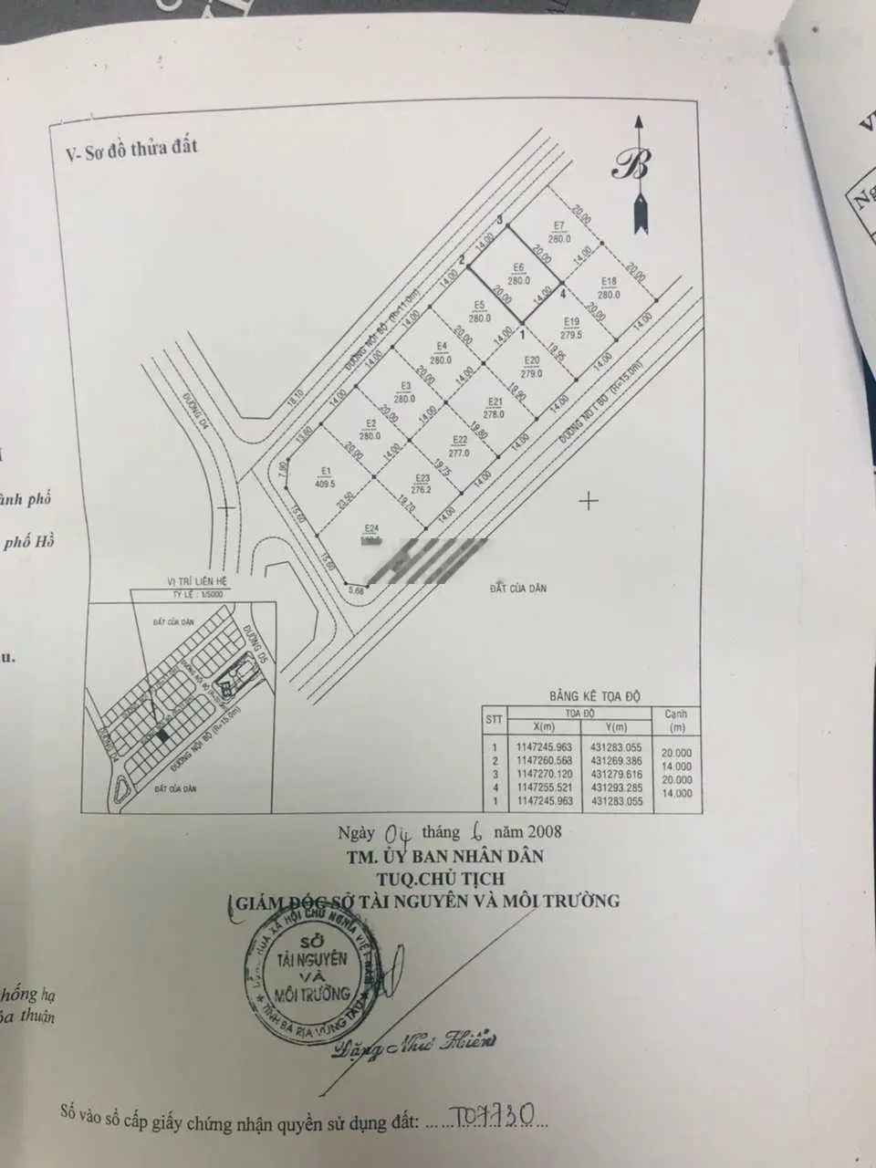 Cần bán lô đất biệt thự Thanh Bình. S=280m2. LH 0914 653 ***