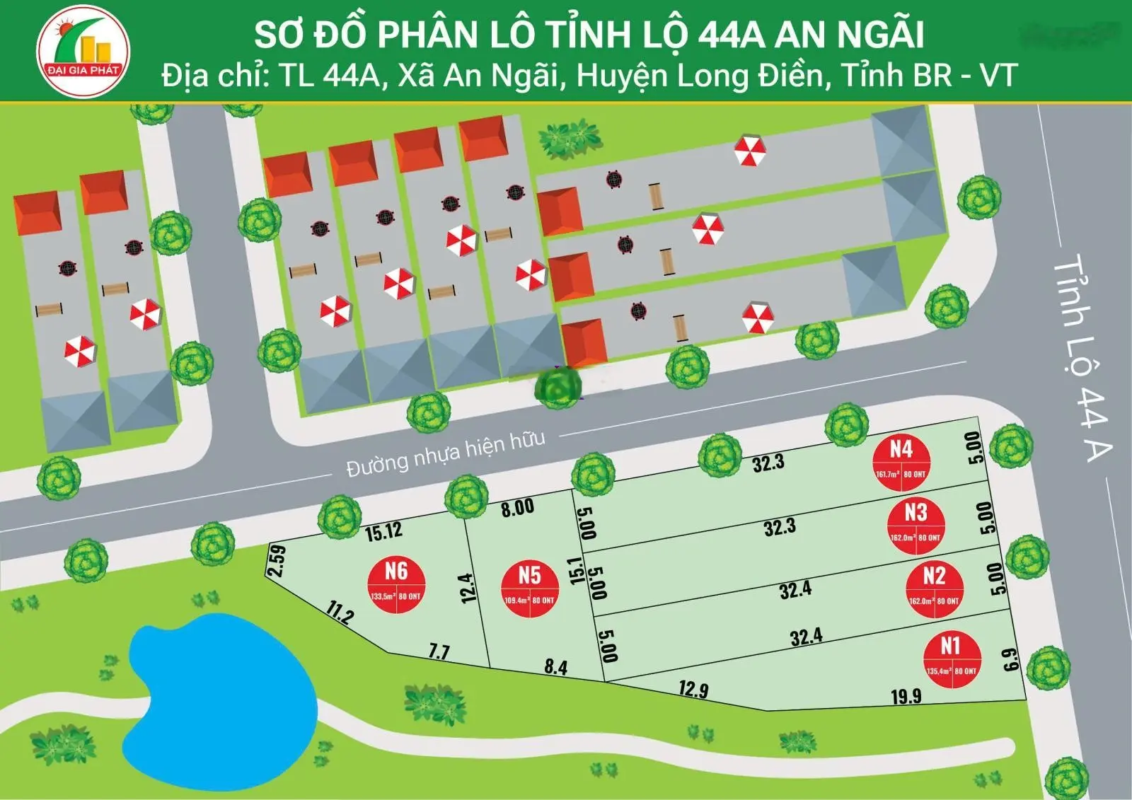 Bán đất gần đường TL 44A giá 1 tỷ LH 0937 058 ***