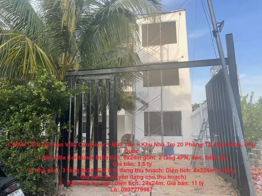 Villa Container + Nhà Yến +Khu Nhà Trọ 20 Phòng Tại Hàm Ninh, Phú Quốc