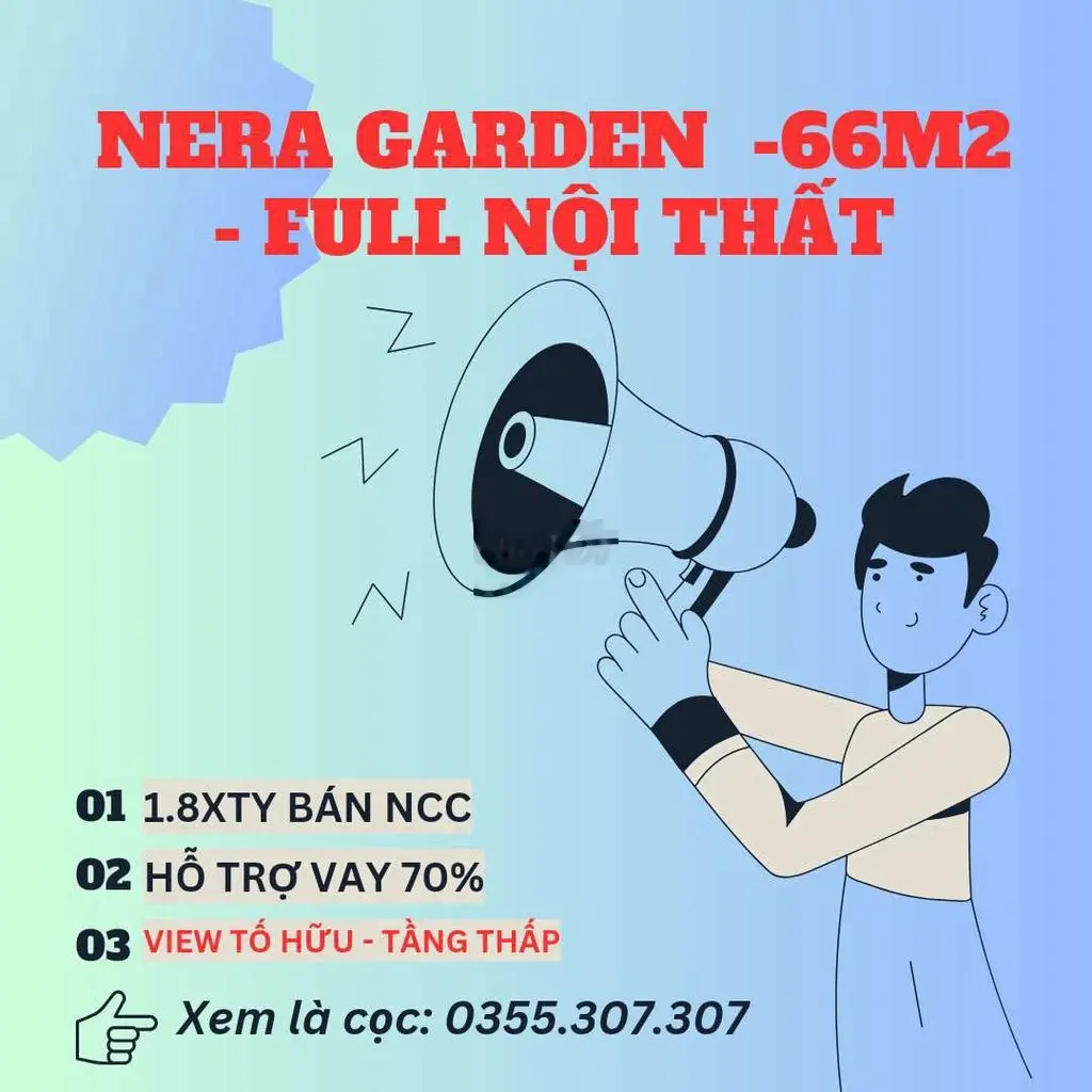 Căn hộ Nera tầng thấp view Tố Hữu full