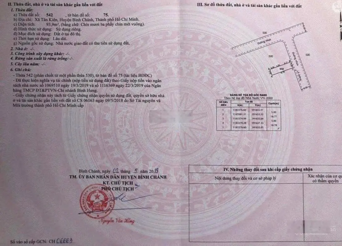 Sacombank phát mãi căn nhà 93,9m2 - gần chợ Bờ Ngựa - Xã Tân Kiên - Bình Chánh