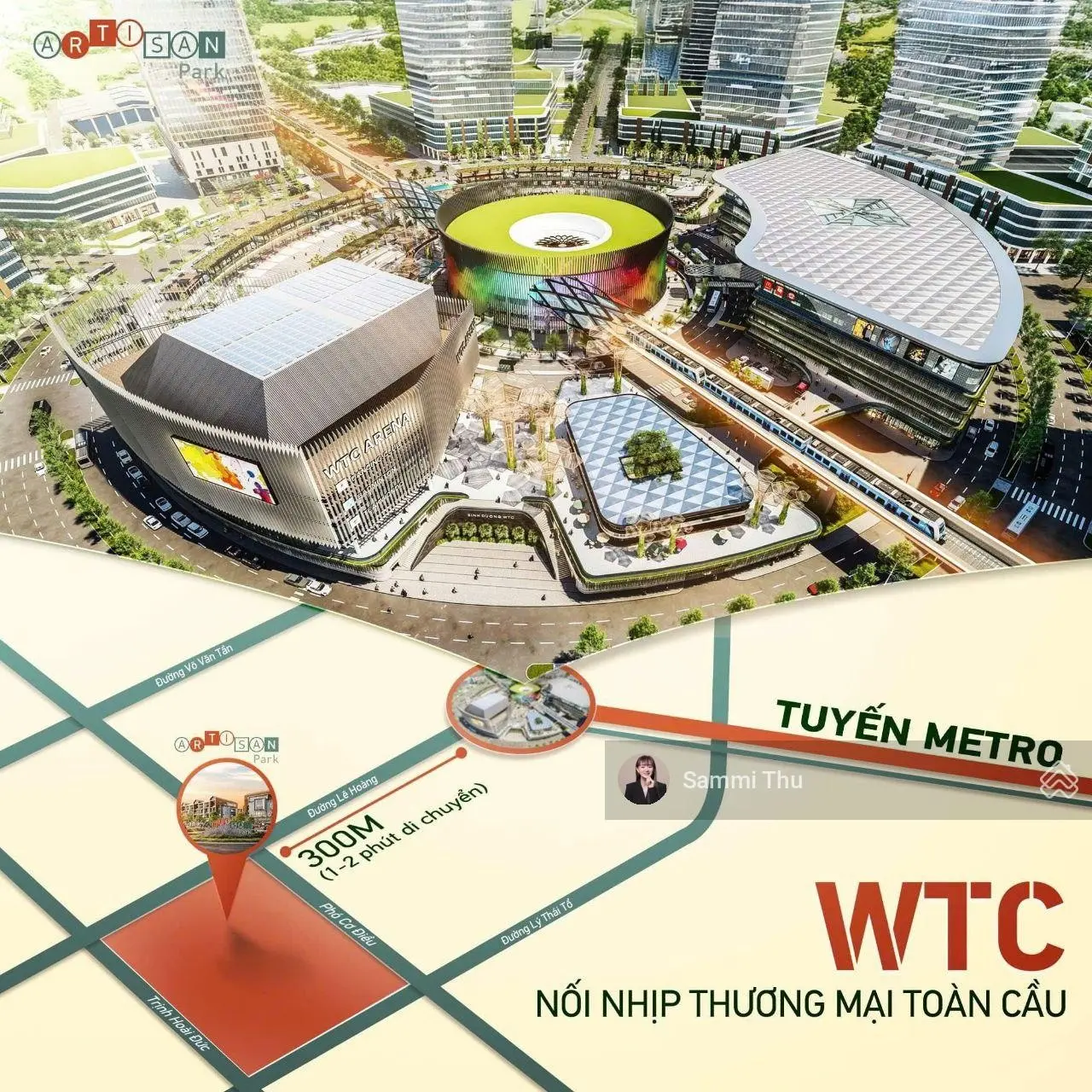 Nhà phố thương mại Artisan Park 2 mặt tiền 8,9T, cách WTC 5 phút đi bộ - cam kết thuê lại 6%/năm