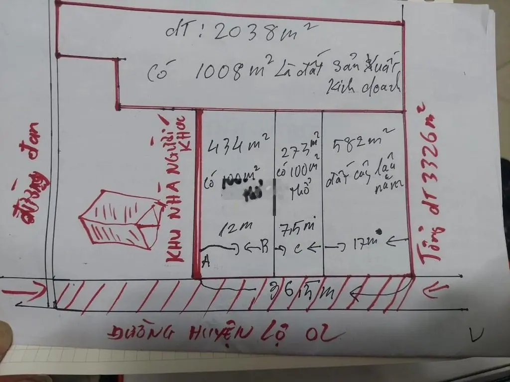 bán đất mặt tiền đường huyện lộ 02 diên tich 3226m