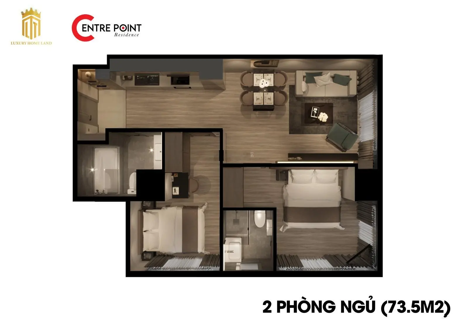 Giá chỉ 3 tỷ VND cho căn hộ tại Center Point tại trung tâm Đà Nẵng, chuẩn 5 sao, hoàn thiện 100%