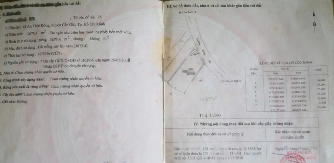 Đất mặt tiền đường Rừng Sác, trung tâm An Nghĩa, xã An Thới Đông, Cần Giờ. Giá chỉ 9tr/m2