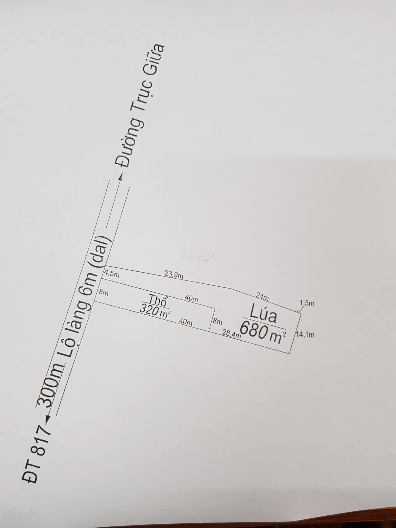 Cơ hội đầu tư: Bán 1000m2 đất kết hợp đất Lúa và Đất Thổ, Giá 1,35 Tỷ - Cơ Hội Vàng Cho Nhà Đầu Tư