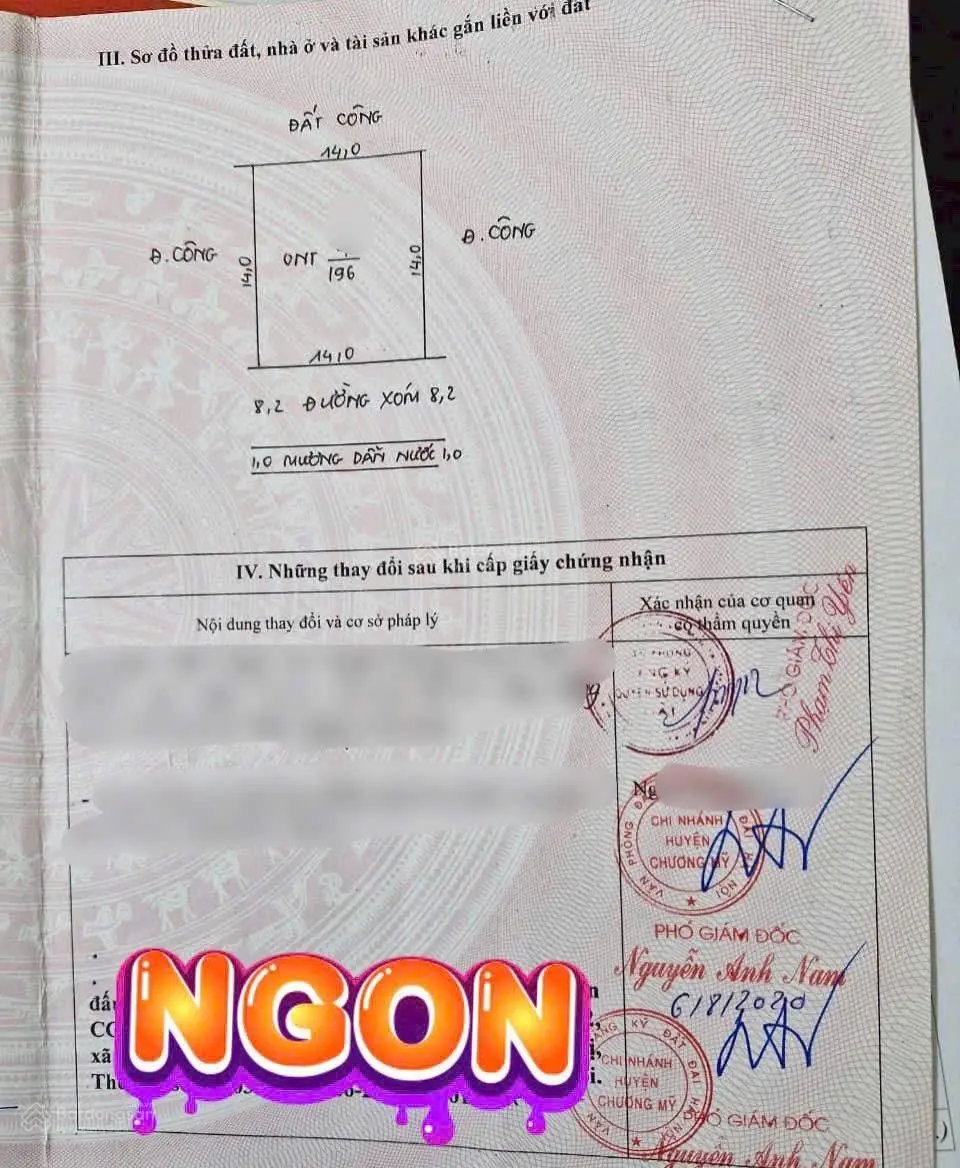 Bán gần 200m đất giá 20tr/ m2 Đông Phương Yên đường rộng 9m gần QL6