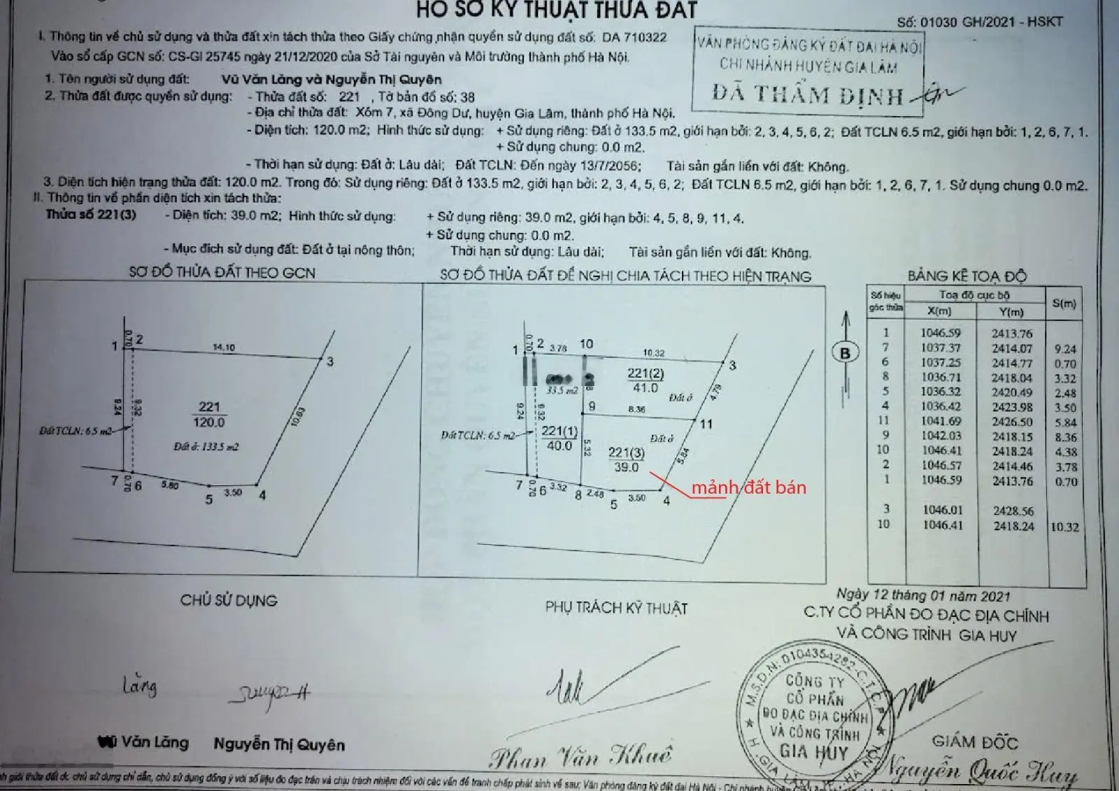 (CHÍNH CHỦ) bán gấp lô đất 2 mặt tiền siêu đẹp tại xóm 7 Đông Dư oto đỗ tận cửa