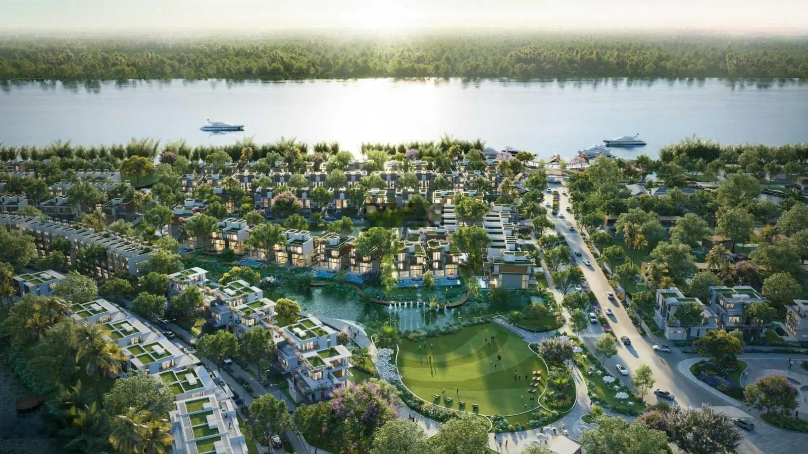 Biệt thự đơn lập hướng Đông Nam - 384 m2 đất, Khu River Walk 2 - đẹp nhất Eco Village Saigon River