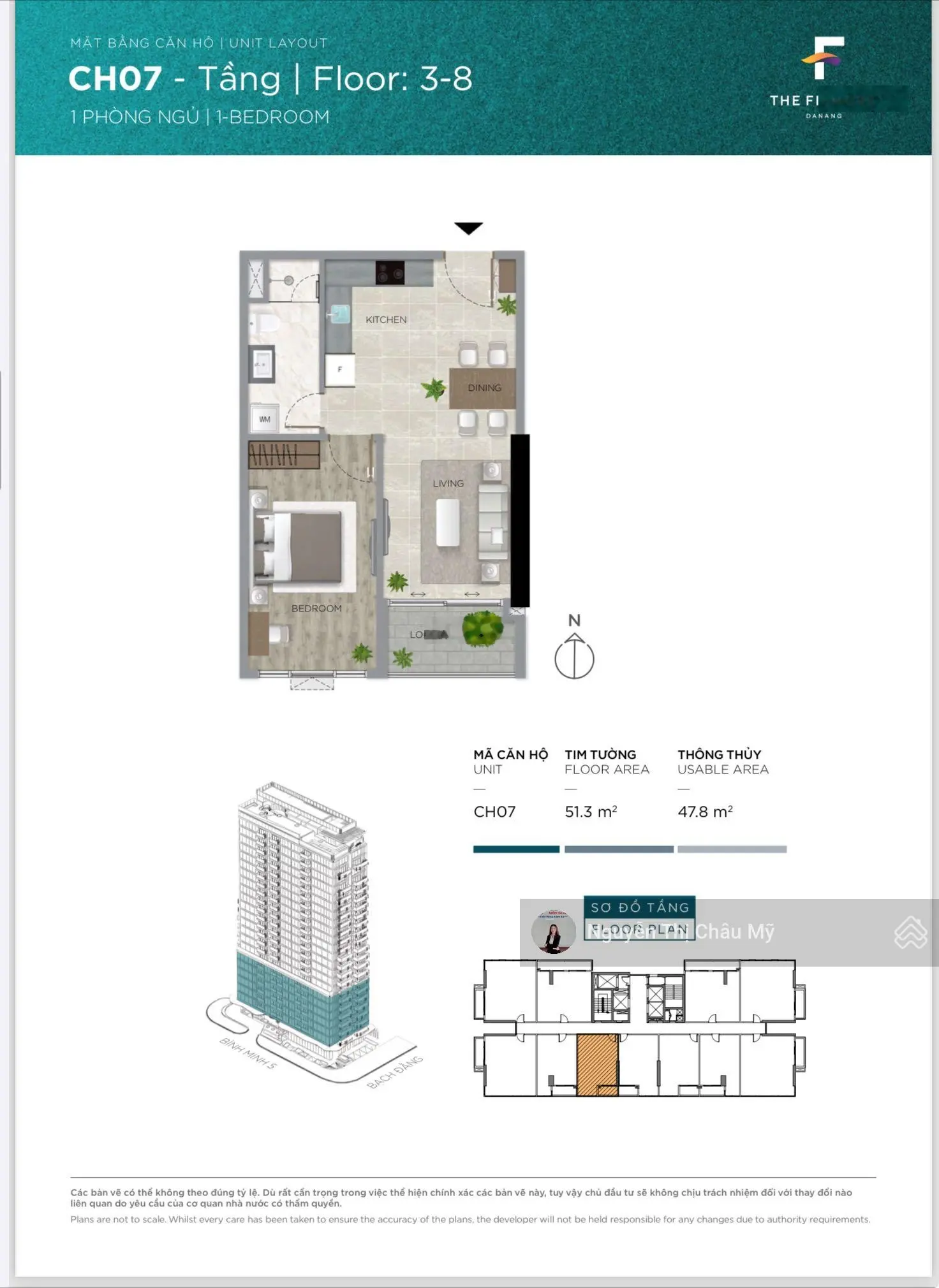 1 phòng ngủ diện tích 47,8m2 - View núi - Sông - thành phố - Vốn từ 25% Châu Mỹ SRT