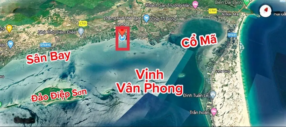 278m2 full thổ cư mặt biển PK8 - Bắc Vân Phong 2 mặt đường 20m/36m