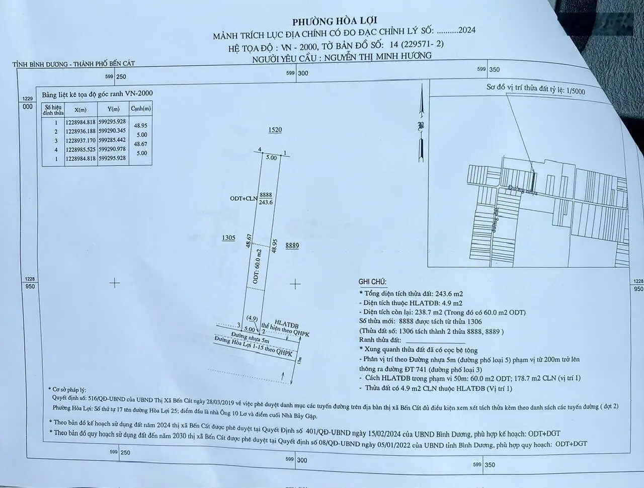 Bán đất P. Hoà Lợi - TX Bến Cát - TP Bình Dương