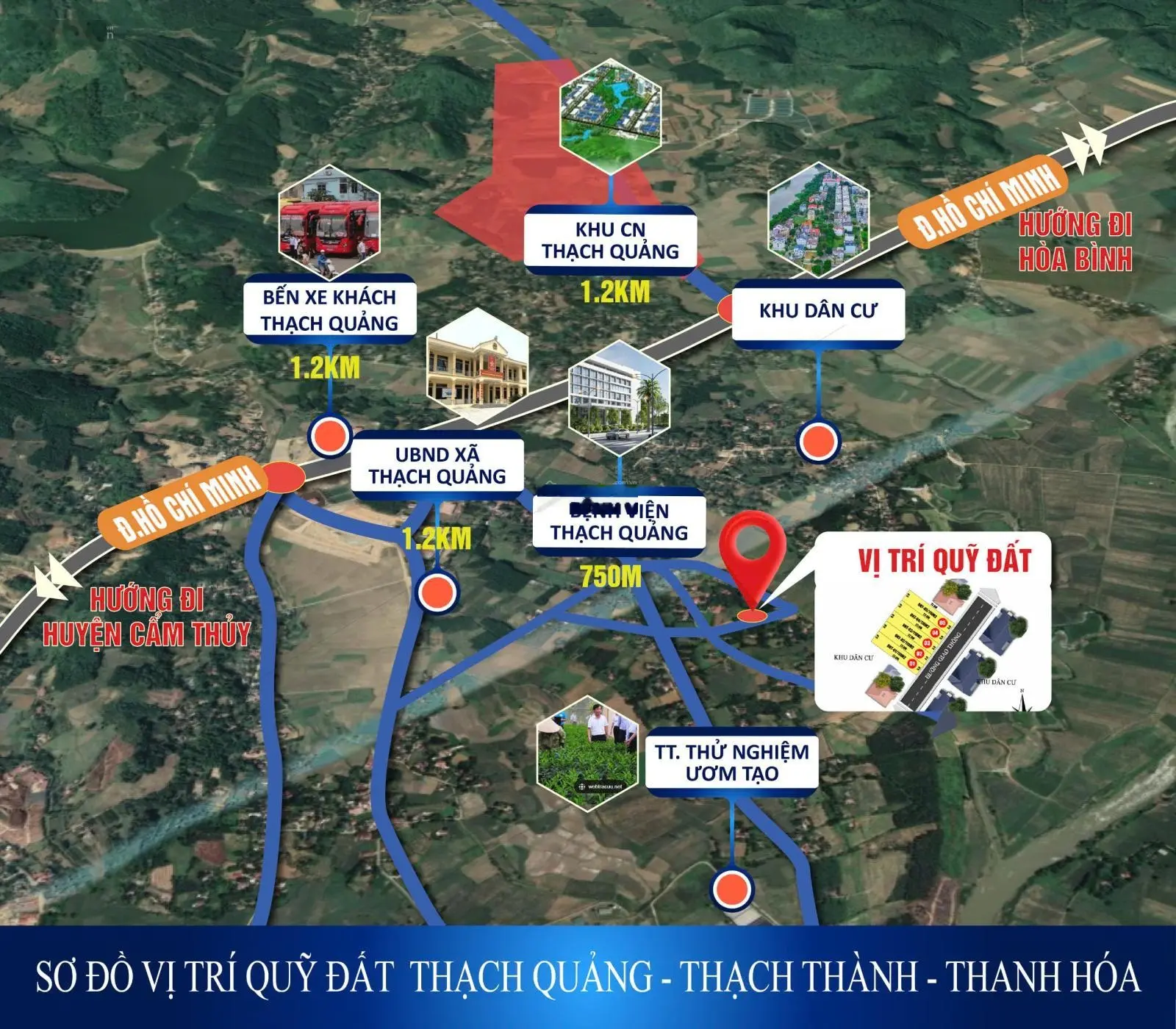 Sẵn 5 lô Quảng Tân, ngay chợ Thạch Quảng đi vào, Cách đường liên huyện 100m, 110m2, giá chỉ 200tr