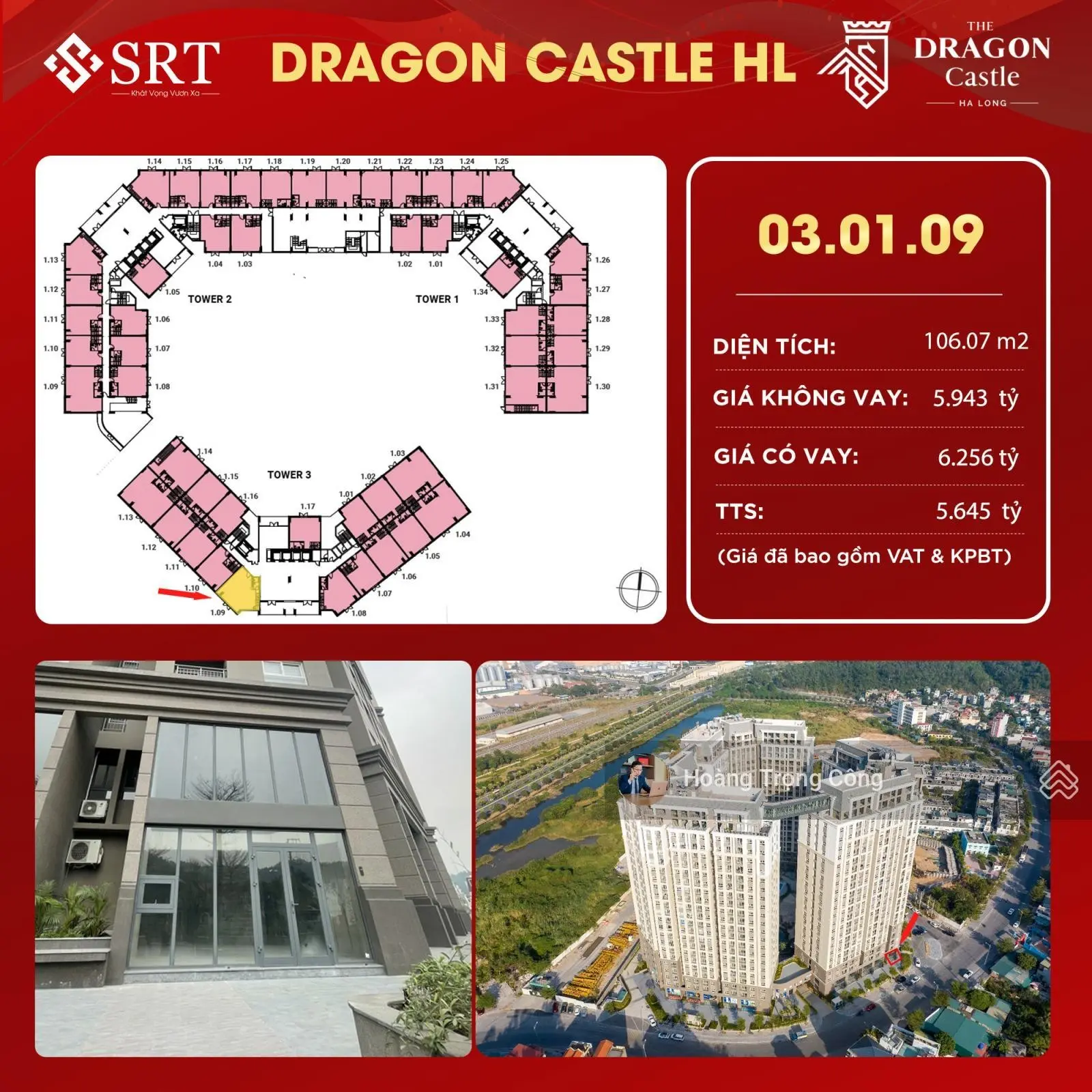 Độc quyền căn shop chân đế Dragon Castle giá 4.1x tỷ, 92m2 thanh toán 38 tháng, HTLS 60% trong 24th