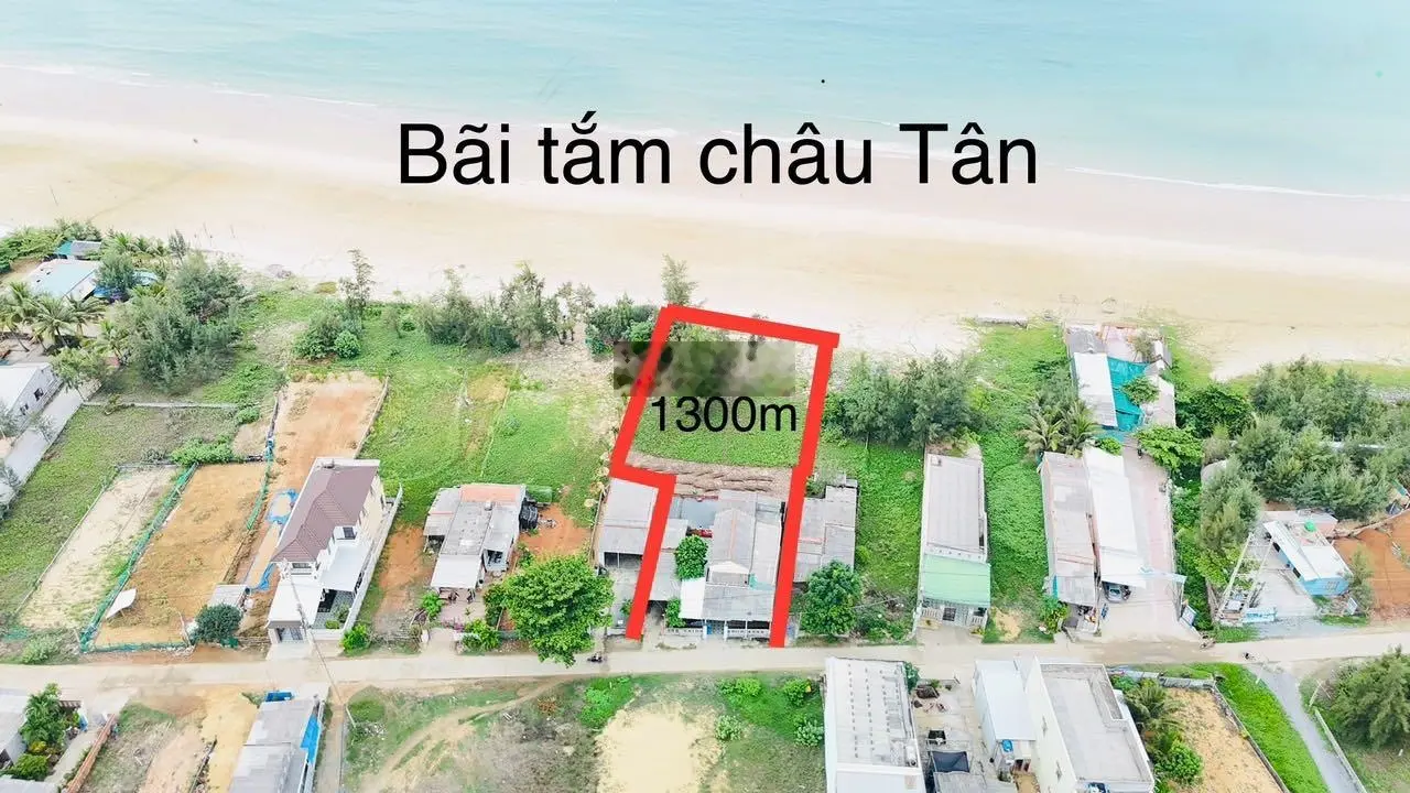 Bán 700m2 mặt biển Châu Tân ngang gân 10m dài ra đến bãi tắm sổ thổ cư giá rẻ nhất chỉ 1x/mv