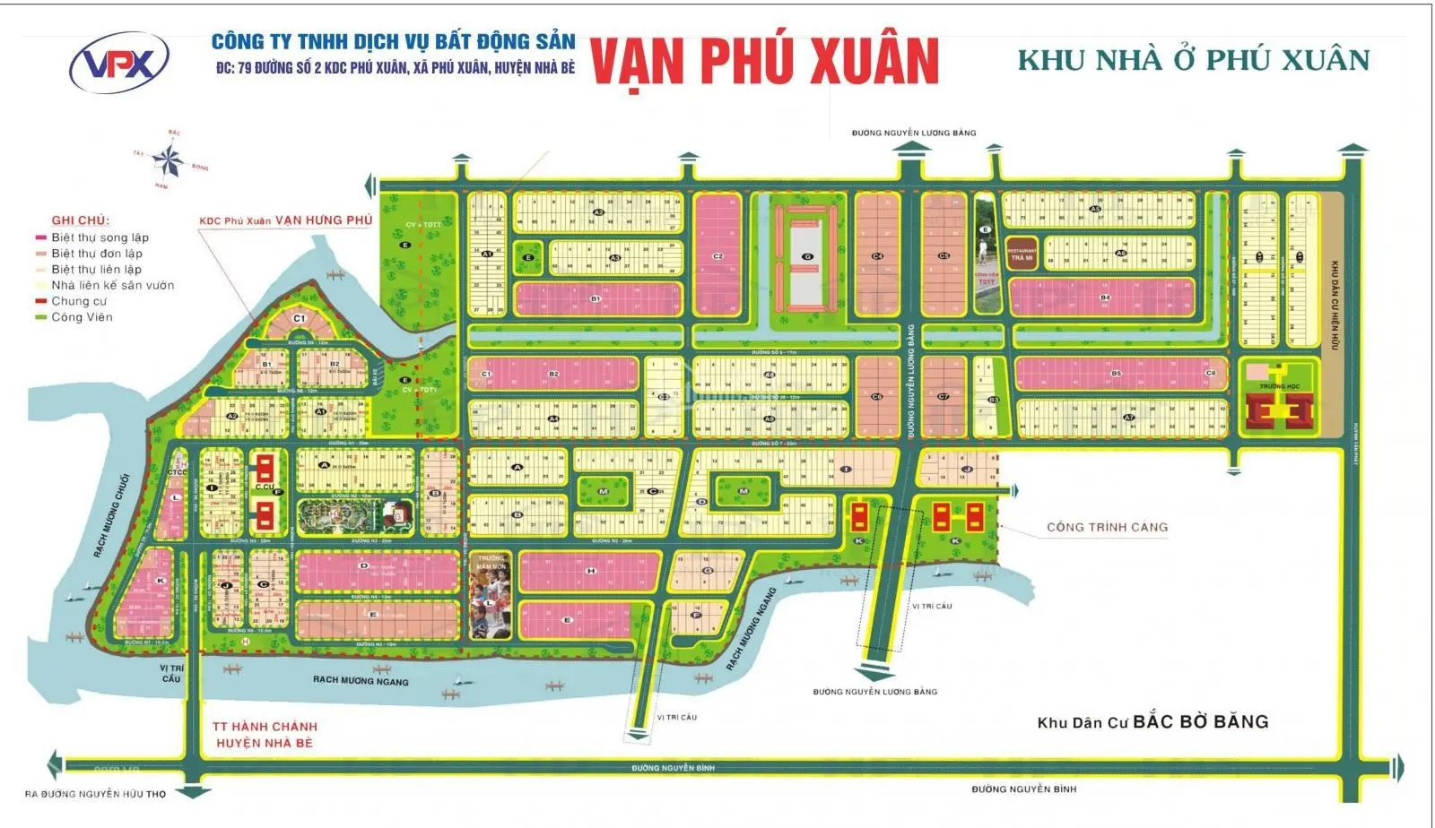 Bán đất gốc hai MT đường số 7 20m KDC Phú Xuân Vạn Hưng Phú DT(203m2)giá 45triệu/m2 LH 0934179811