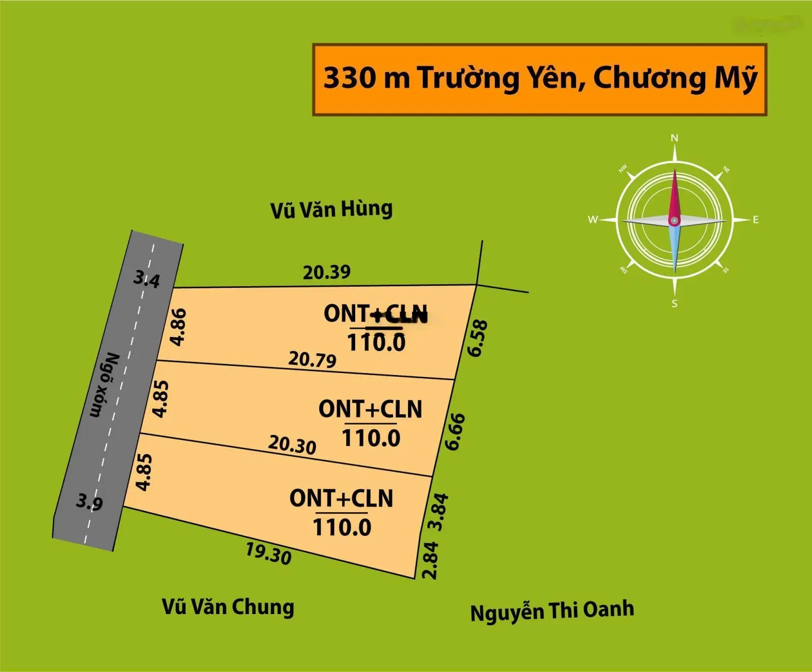 Xuống tiền là có lãi 110m2 đường rộng ô tô đỗ cửa giá chỉ 17,5tr/m2