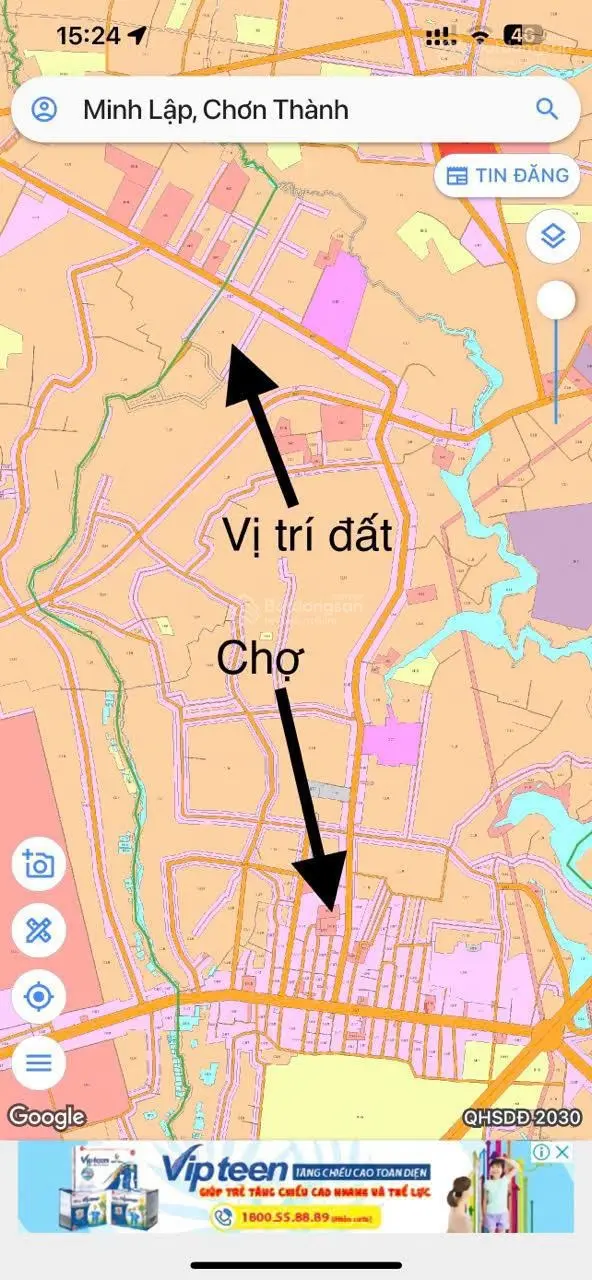 Bán đất tại xã Minh Lập, Chơn Thành, Bình Phước - 660 triệu, 250.1m2, pháp lý đầy đủ