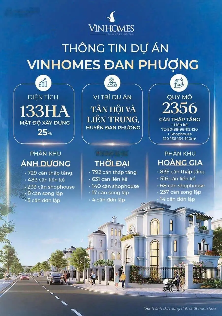 Mở bán Vinhomes Đan Phượng - giai đoạn 1 quỹ căn giá tốt nhất chỉ cách Tây Hồ 10p lái xe