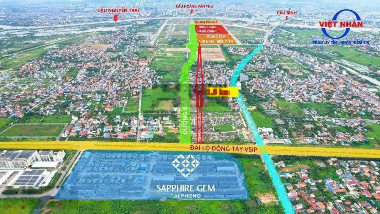 Bán liền kề Sapphire Gem 110m2 view công viên đường 21m chỉ 5.75 tỷ bao thuế phí