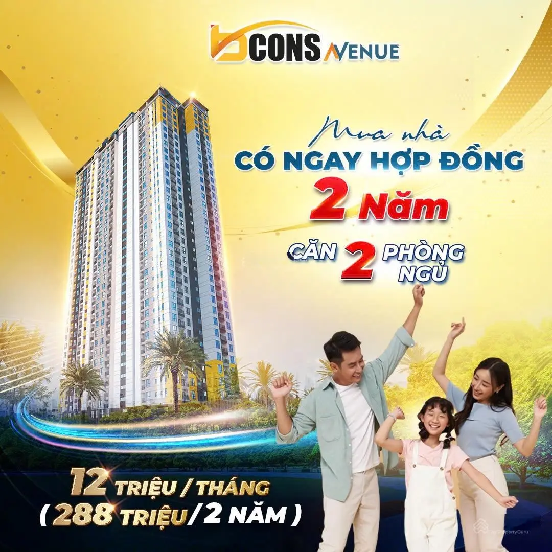 Căn hộ mặt tiền Xa Lộ Hà Nội Bcons Avenue giá từ 1,6 tỷ/căn. TT chỉ 5% nhận ngay chiết khấu 5,6%