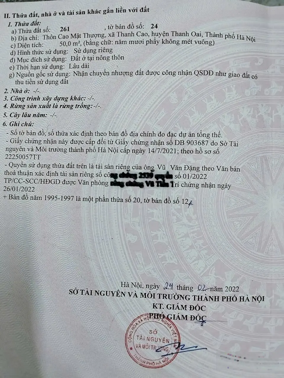 Bán lô đất 50m2 tại Thanh Cao ngõ thông 2,3m giá 1,280 tỷ cách ngõ ô tô 50m LH 0918 015 ***