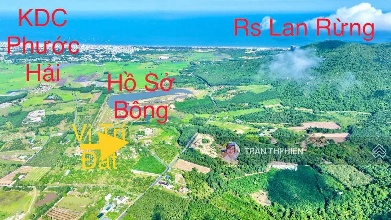 Long Mỹ - Đối Diện Hồ Sở Bông - View Núi Minh Đạm; cách Lan Rừng Resort chỉ 2Km - 20x42m