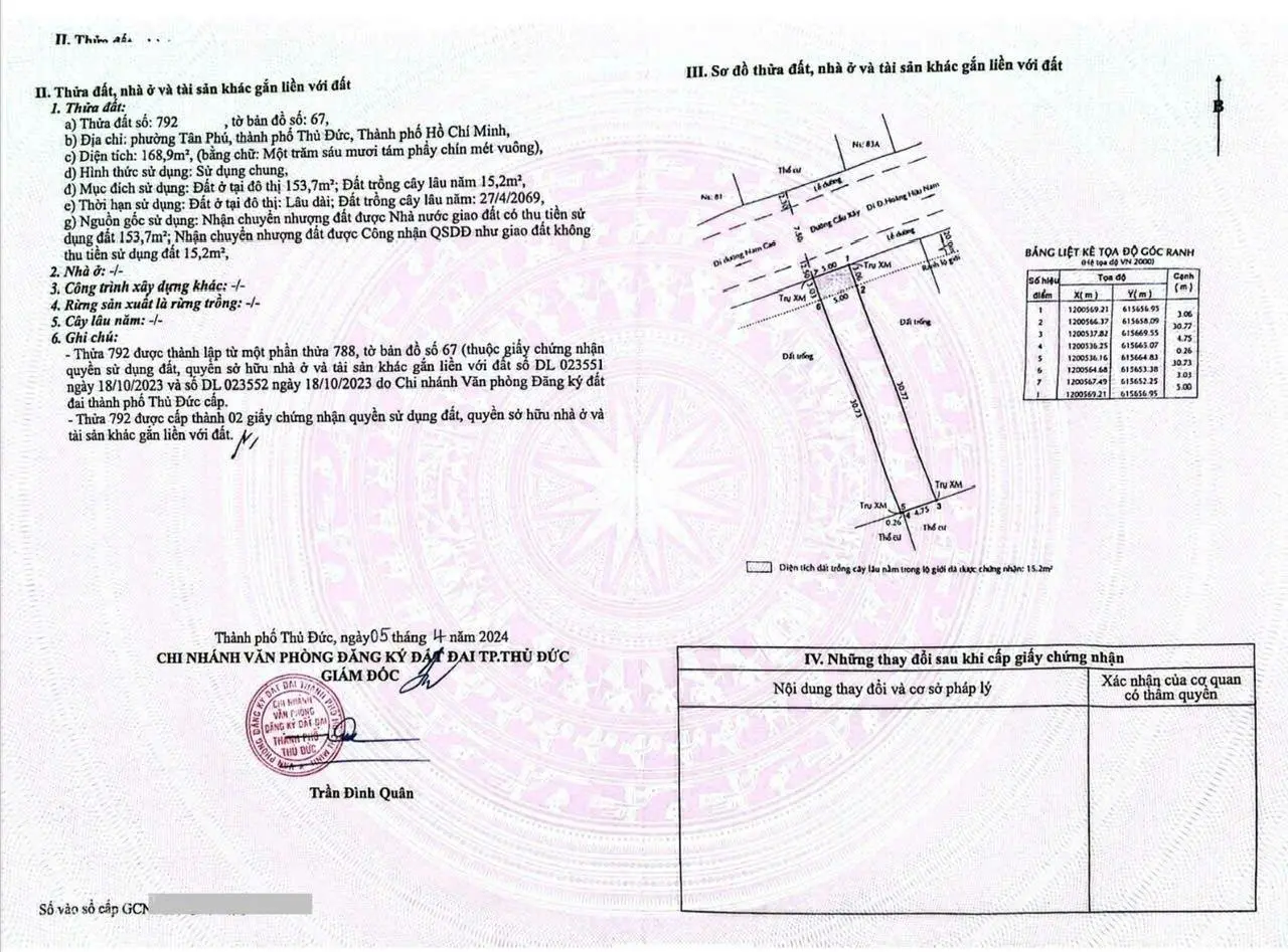 Bán đất đường Cầu Xây, Quận 9, 75 triệu / m2, 507.6m2, mặt tiền 15m