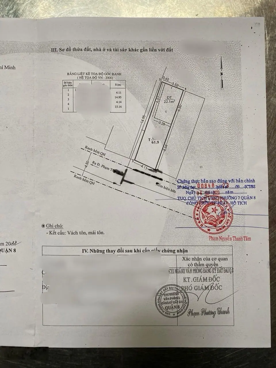 Nhà nát Phạm Thế Hiển, P7, Q8, DT: 4,1m * 15m, 62 m2. SHR, ko QH, giá: 3,59 tỷ. LH: 0901440106