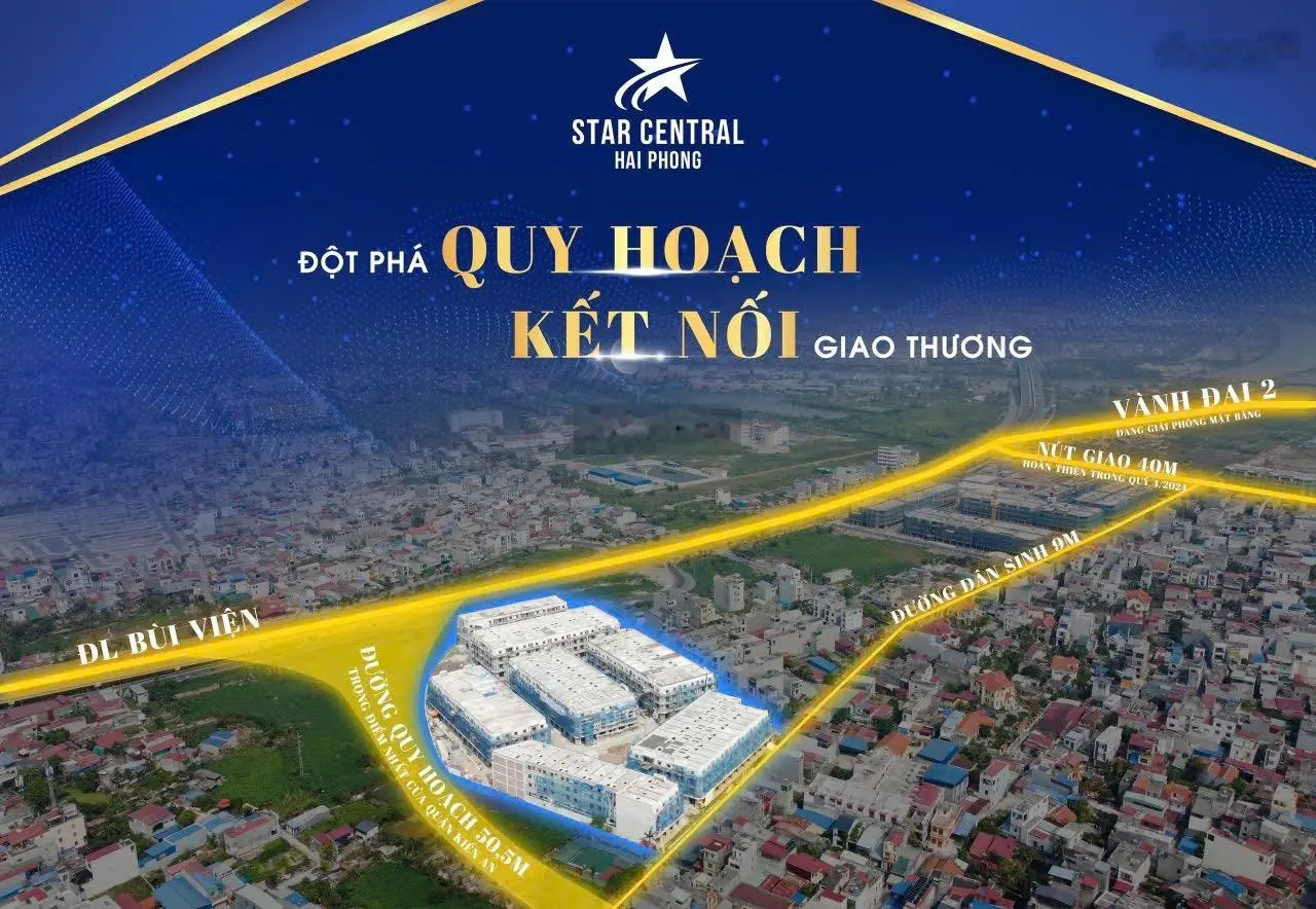 Bán biệt thự Star Central, Bùi Viện, Đồng Hòa, Kiến An, Hải Phòng, 4,8 tỷ, 70000m2