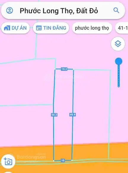 Chủ gửi bán lô đất ngay trung tâm xã Phước Long Thọ. Trước cổng chính KCN Đất Đỏ