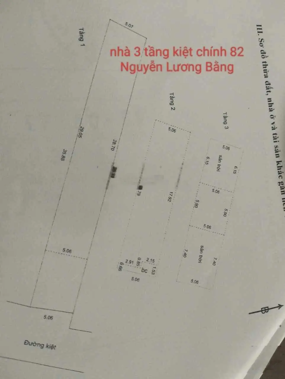 Bán nhà 3 tầng diện tích khủng kiệt 2 ô tô tránh nhau đường Nguyễn Lương Bằng