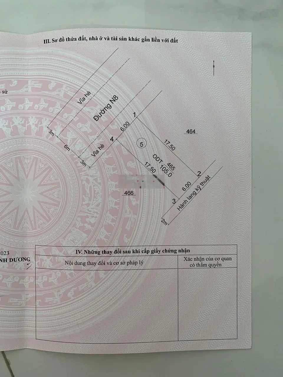 Đất Lê Hồng Phong Tân Bình Dĩ An 105m2 ngang 6m. Đường rộng 12m cách ngã tư Chiêu Liêu 500m