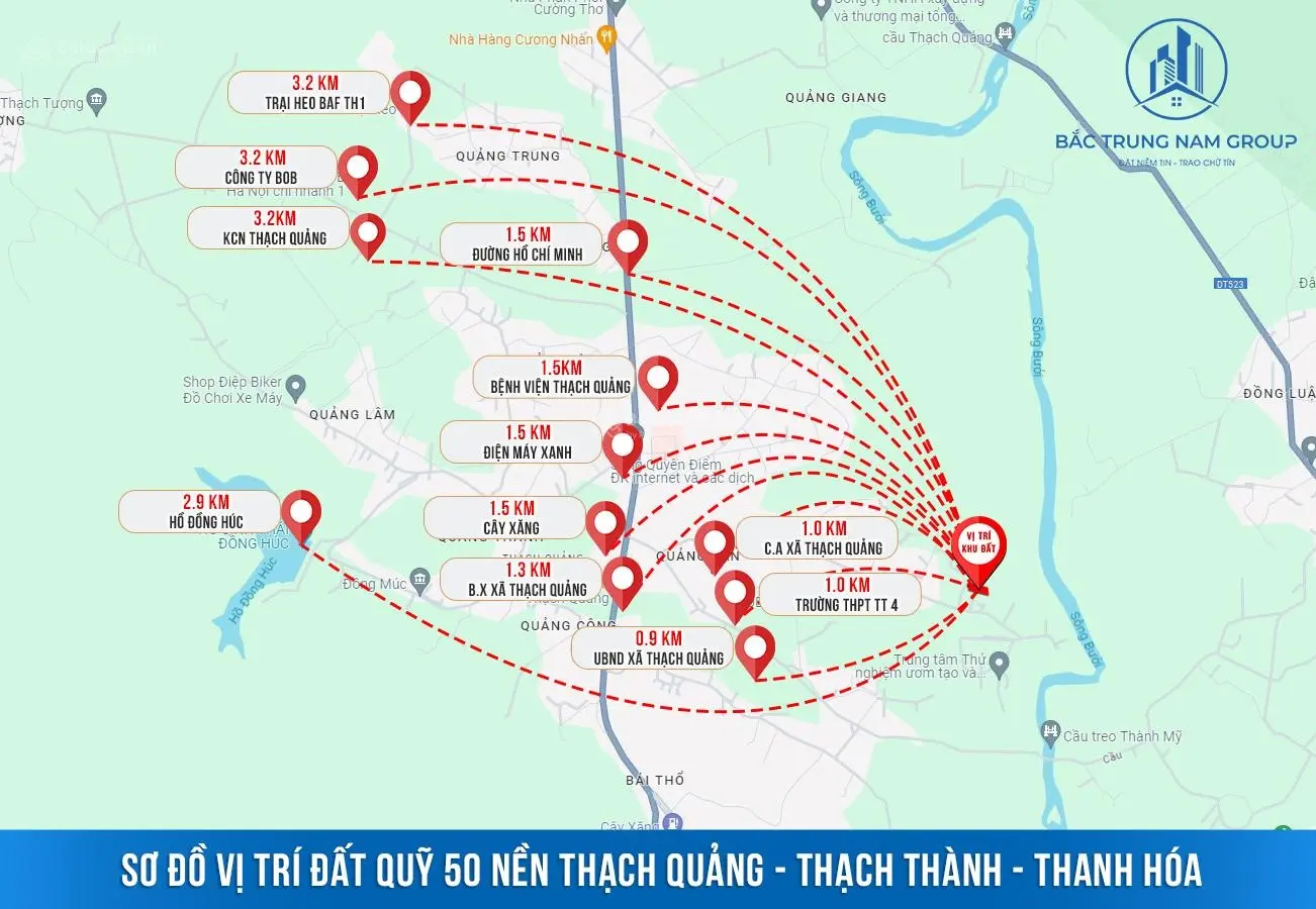 Khu đất duy nhất bám mặt đường nhựa, trong khu dân cư đô thị thạch quảng - thạch thành