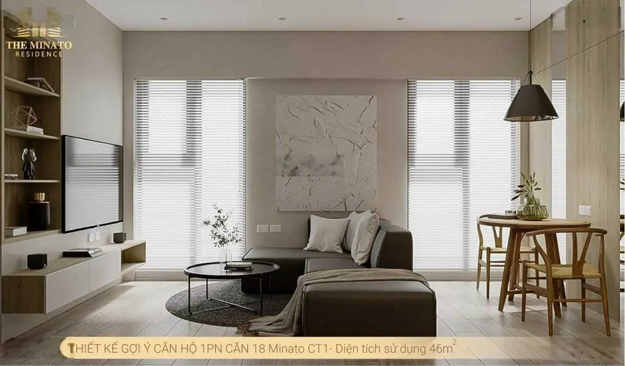 Cần bán căn hộ 1 phòng ngủ Minato Nhật Bản, nội thất cơ bản, 53 m2, view thành phố. Giá 2,x tỷ