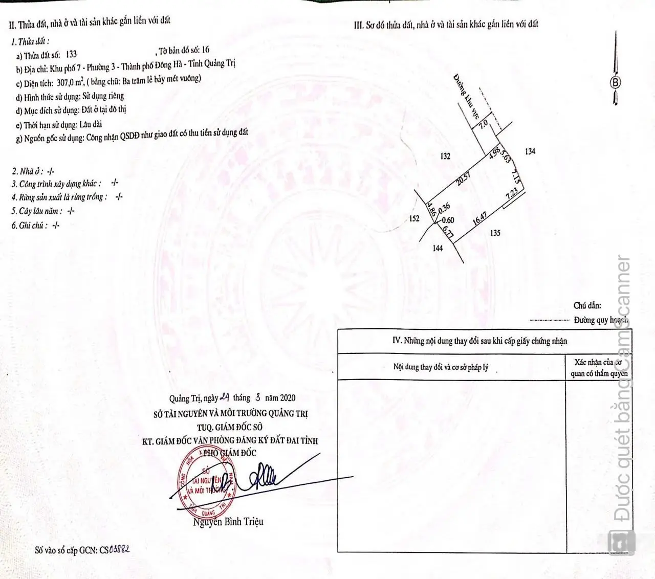 Bán đất 307m2, đất ở 100%, trên đất có nhà cấp 4 đang sử dụng. Đất chính chủ.