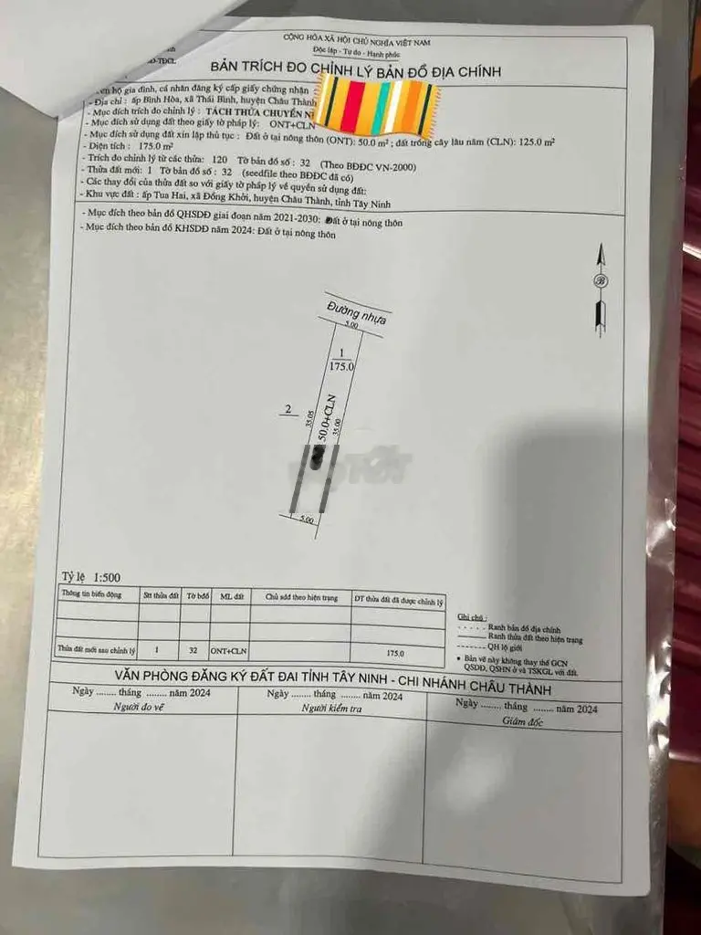 Ngợp 110m2( 5*22) chỉ 290tr, Châu Thành TN