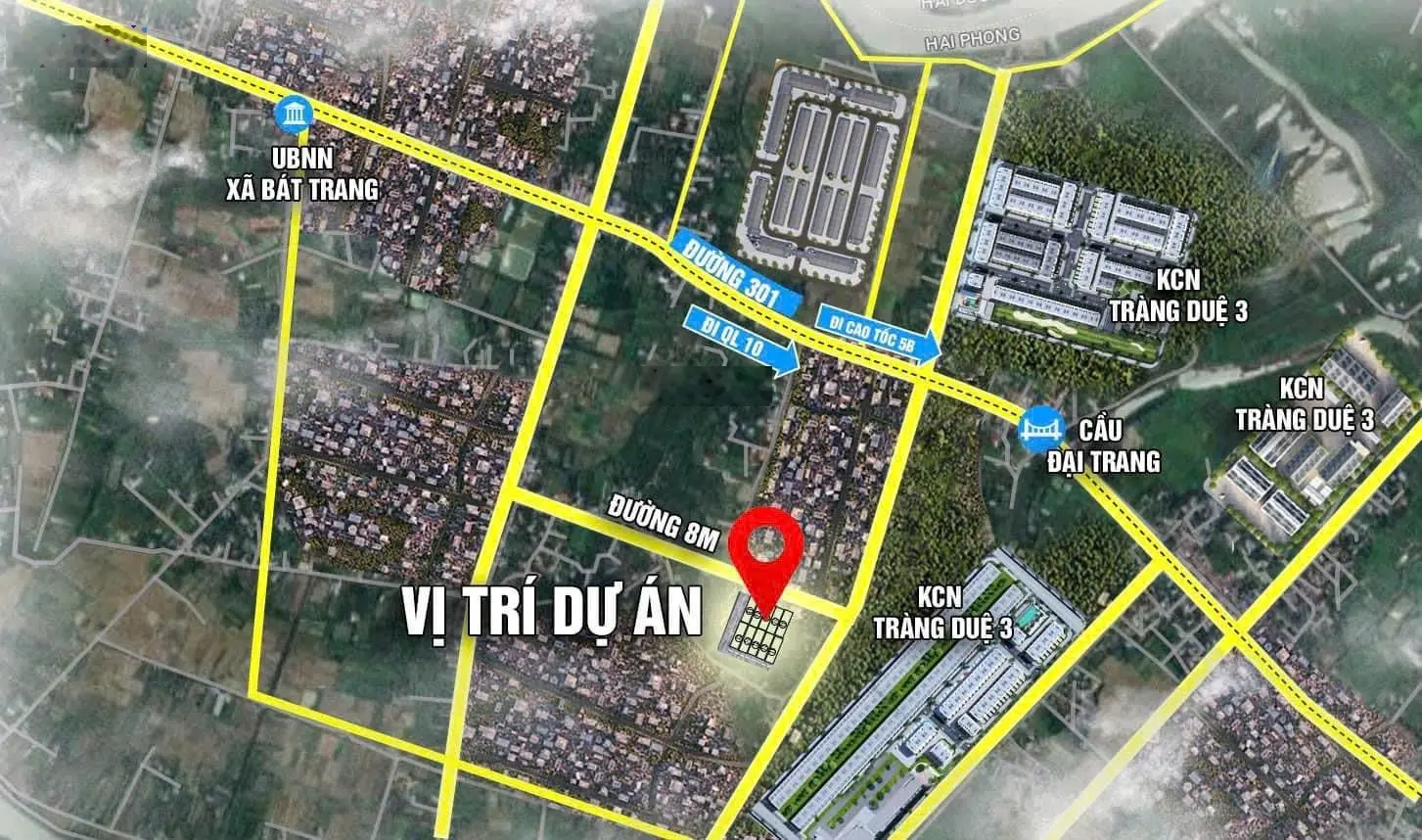 Bán đất cạnh KCN Tràng Duệ 3 - Đất Đại Trang - Bát Trang - An Lão - HP. Giá chỉ hơn 7tr/m2