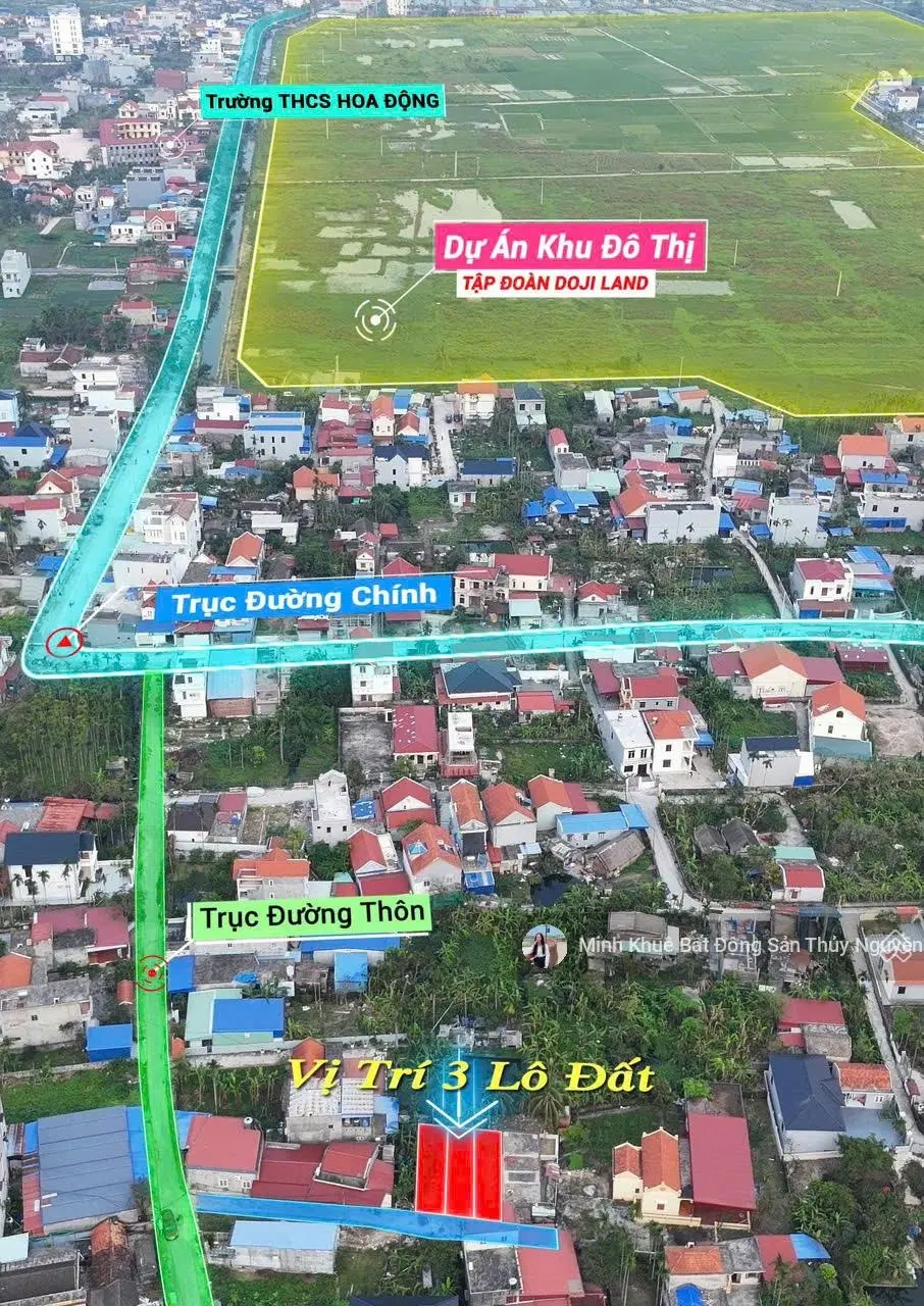 Bên em mở bán 3 lô F0 tiềm năng tại trung tâm phường Hoa Động, TP Thủy Nguyên.