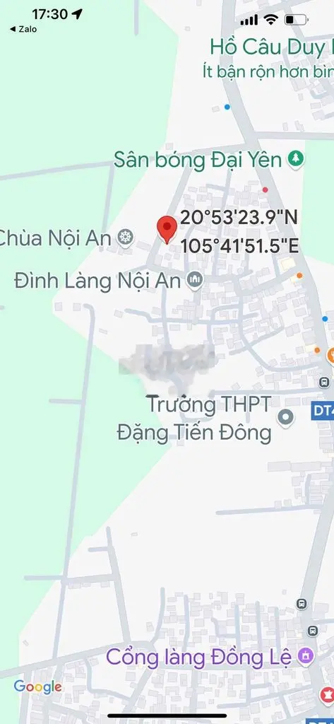 Vị trí đẹp làn 2 đường TL419 đường ô tô tránh. DT 52m giá 2,3 tỷ