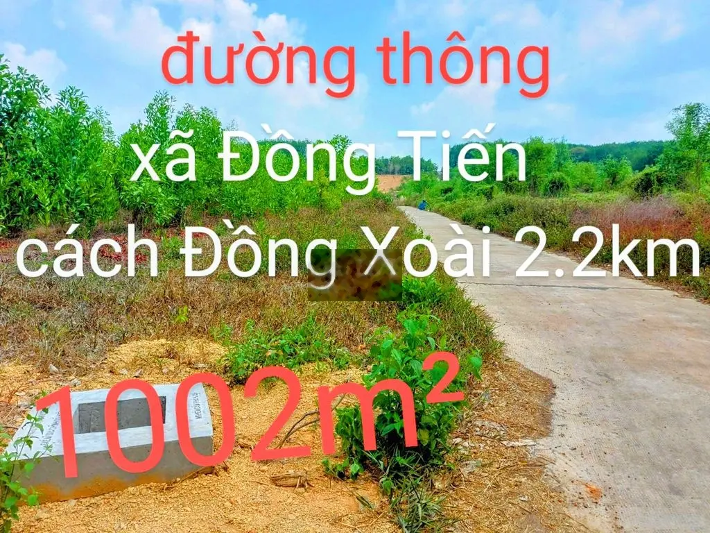 Bán 1000m² đất cạnh tp Đồng Xoài