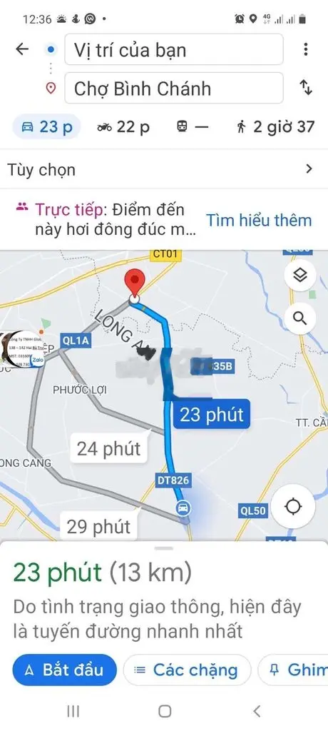 Đất mặt tiền DT826 và ngay hồ