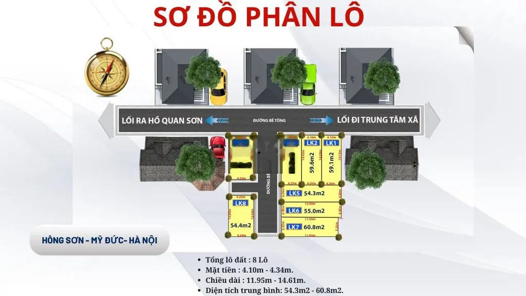 Bán đất tại Hồng Sơn, Mỹ Đức. Diện tích 60m2, giá 500 triệu