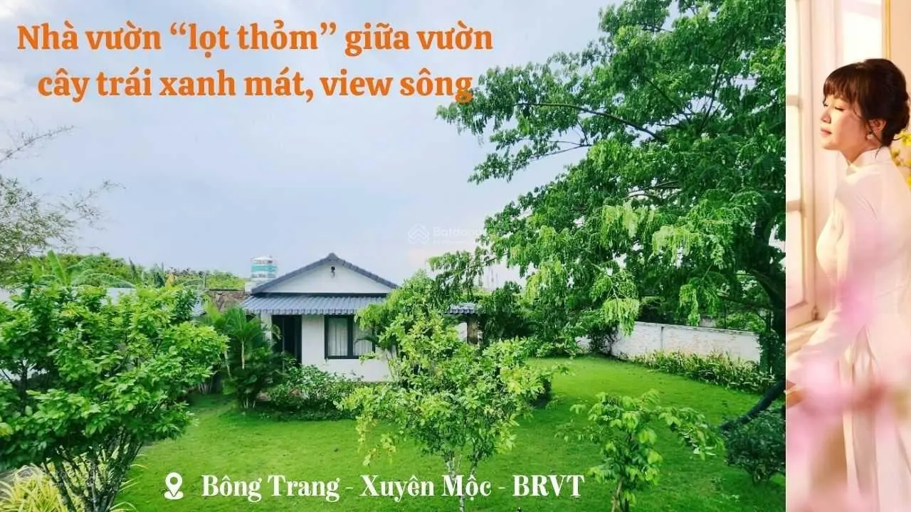 Bán nhà vườn 1345m2 view sông đầy đủ cây trái xanh mát giá hời Bông Trang, Xuyên Mộc: 0909 124 ***